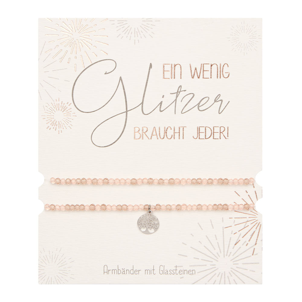 Armbänder Set Baum des Lebens Glassteine Glitzerarmband - Dianas Klosterlädchen