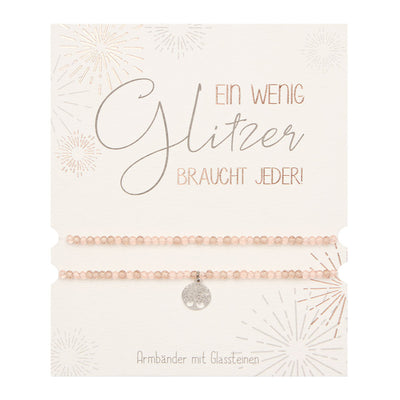 Armbänder Set Baum des Lebens Glassteine Glitzerarmband - Dianas Klosterlädchen