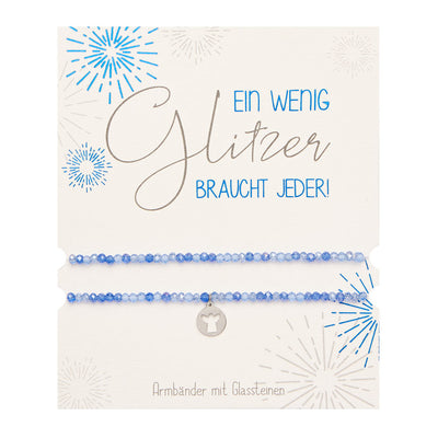 Armbänder Set Engel blau Glassteine Glitzerarmband - Dianas Klosterlädchen