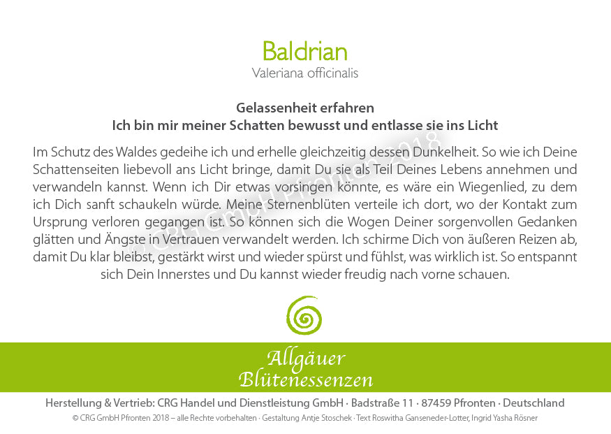Baldrian 50ml | Allgäuer Blütenessenz @klosterlaedchen