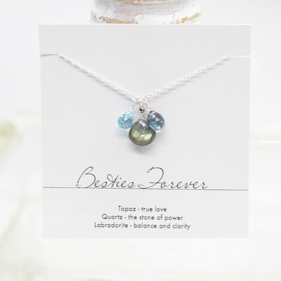 Besties Forever Halskette | Silber Topas Quarz Labradorit - Dianas Klosterlädchen