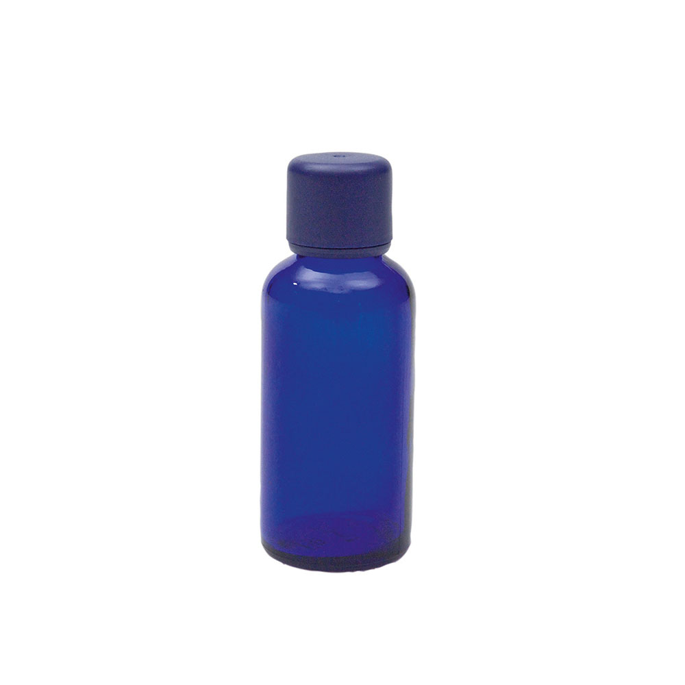 Blauglasflasche für 50ml mit Körperöl-Verschluss, 1St. - Dianas Klosterlädchen