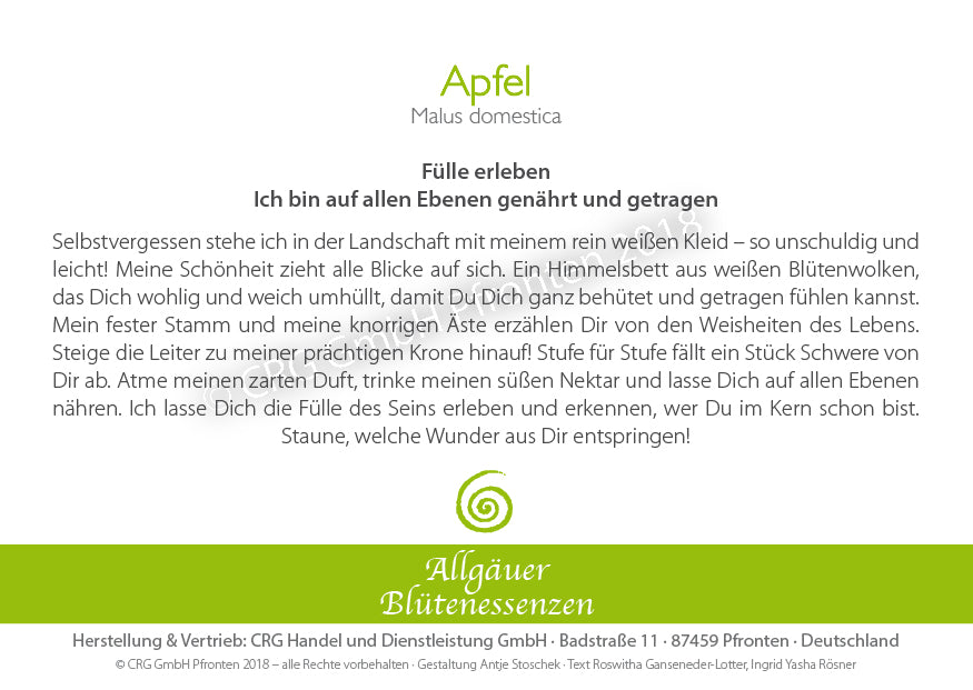 Blütenessenz Apfel - Fülle erleben - Dianas Klosterlädchen