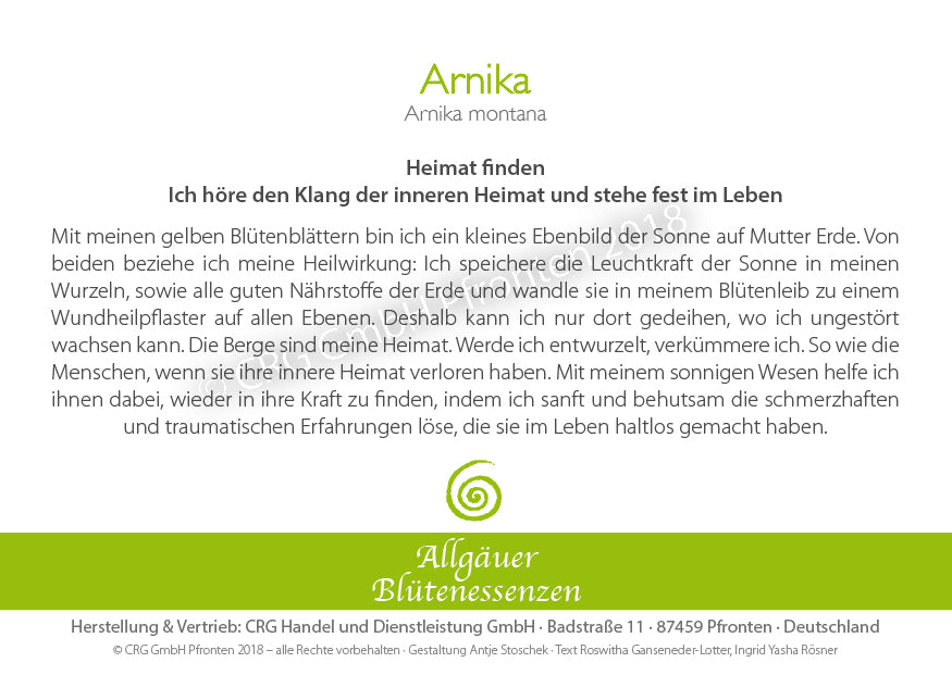 Blütenessenz Arnika - Heimat finden - Dianas Klosterlädchen