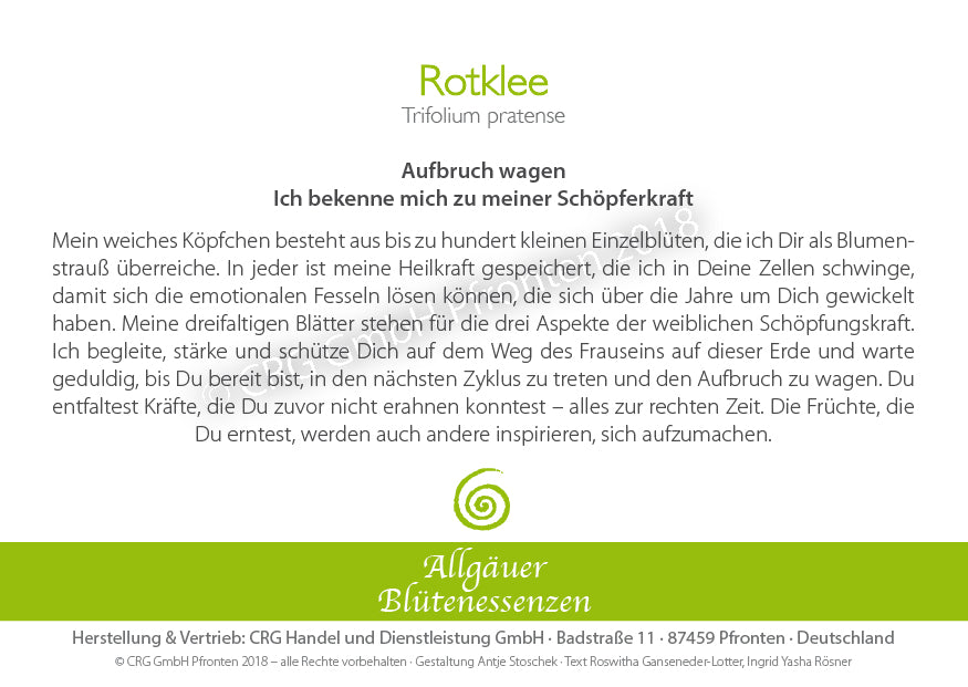 Blütenessenz Rotklee - Aufbruch wagen - Dianas Klosterlädchen