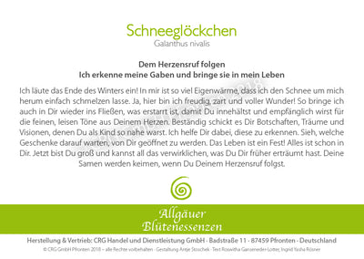 Blütenessenz Schneeglöckchen - Dem Herzensruf folgen - Dianas Klosterlädchen