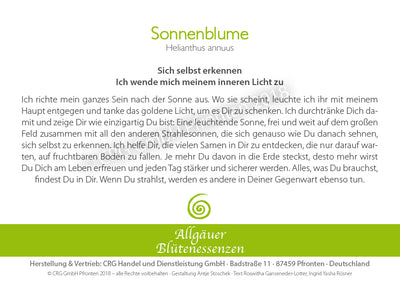 Blütenessenz Sonnenblume - Sich selbst erkennen - Dianas Klosterlädchen