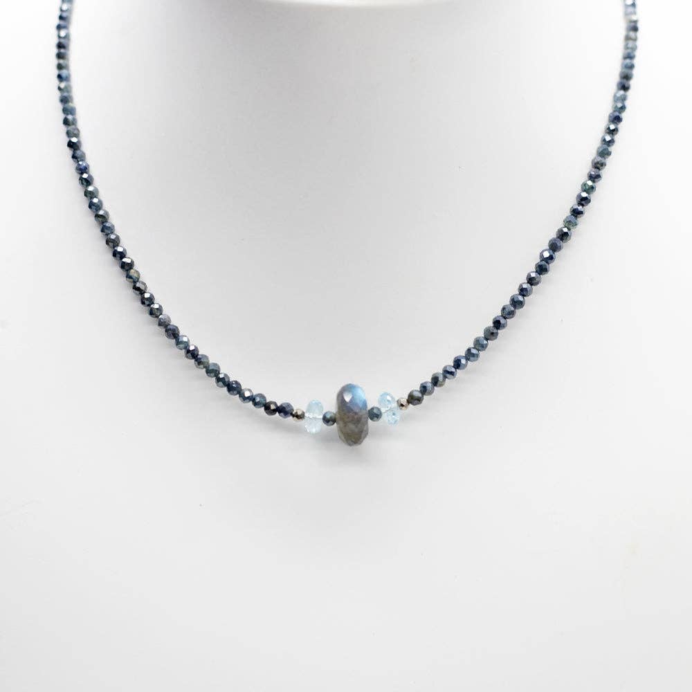 Susan Roberts Jewelry - Labradorit & Topas Luna Halskette