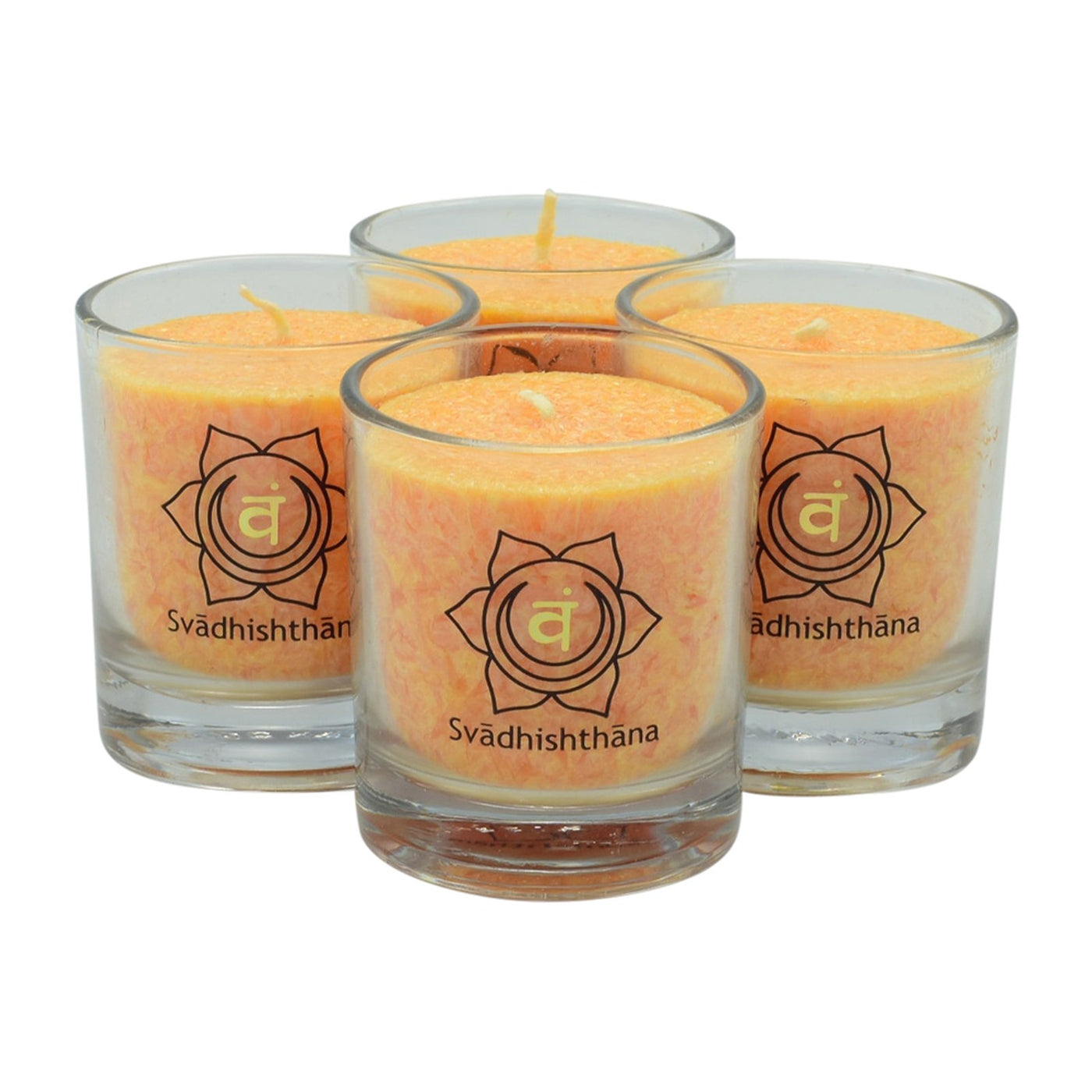 Swadhishthana-CHAKRA|Votivkerze im Glas 4 er Set - Dianas Klosterlädchen