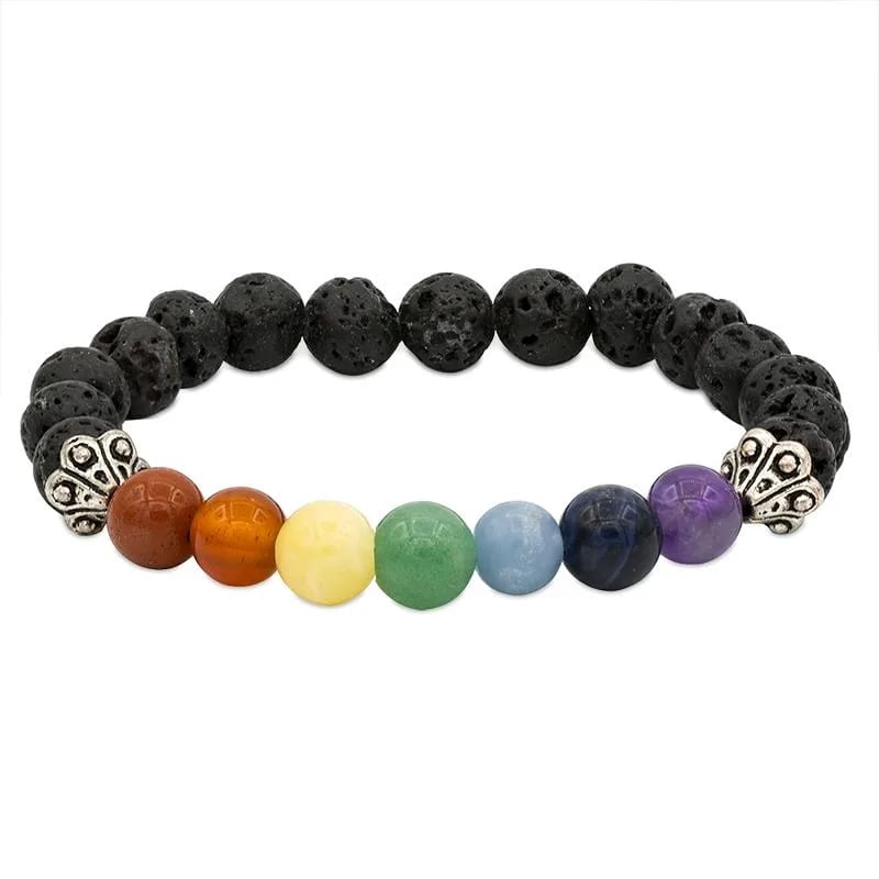 Chakraarmband Lavastein - elastisch - Dianas Klosterlädchen