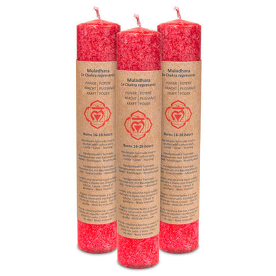 Duftkerze 1. Chakra 20cm | Tafelkerze - Dianas Klosterlädchen