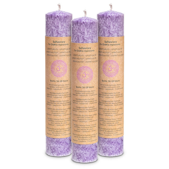 Duftkerze 7. Chakra 20 cm | Tafelkerze - Dianas Klosterlädchen
