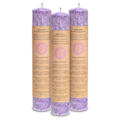 Duftkerze 7. Chakra 20 cm | Tafelkerze - Dianas Klosterlädchen