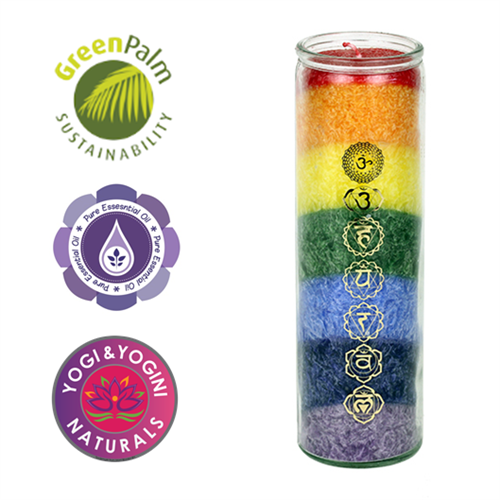 Duftkerze "7 Chakras" in Regenbogenfarben - Dianas Klosterlädchen