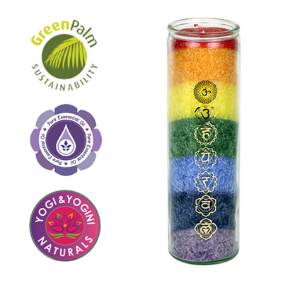 Duftkerze "7 Chakras" in Regenbogenfarben - Dianas Klosterlädchen