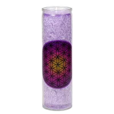 Duftkerze Blume des Lebens violett - Dianas Klosterlädchen