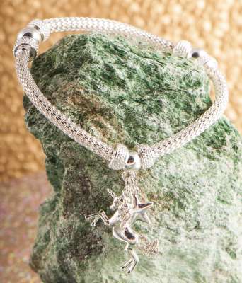 Einhorn Armband versilbert - Dianas Klosterlädchen