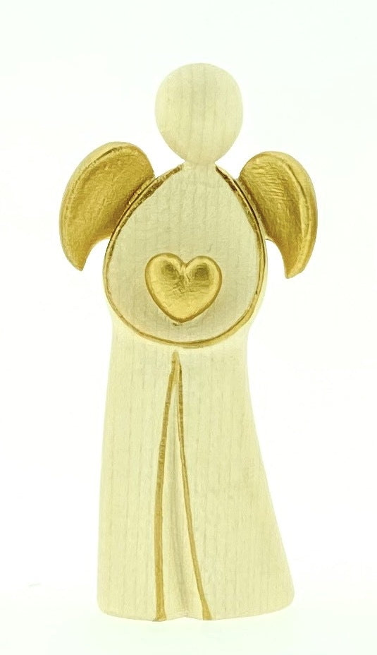 Engel Amore mit Herz natur / gold 9cm - Dianas Klosterlädchen