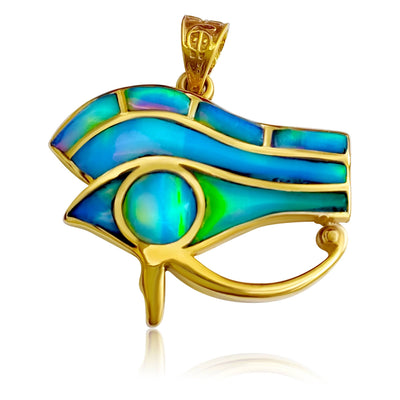 Horus Auge | vergoldeter Opalanhänger