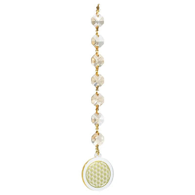 Feng Shui Fensterdekoration Blume des Lebens Champagner 20cm - Dianas Klosterlädchen