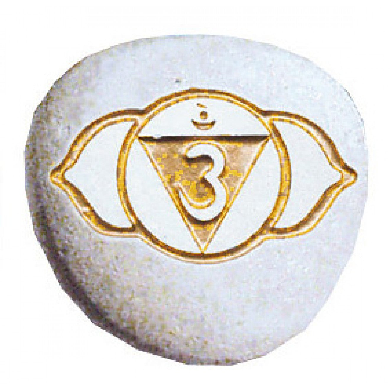 Flussstein "Ajna Chakra" weiß-gold 7cm - Dianas Klosterlädchen