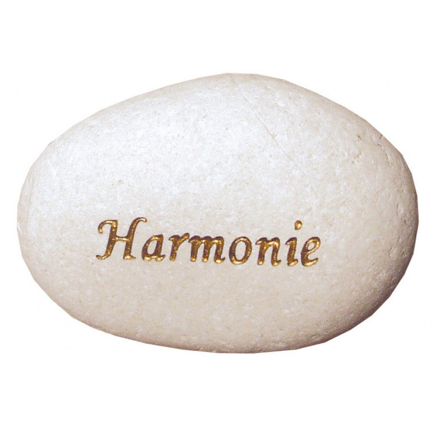 Flussstein "Harmonie" weiß/gold 5cm - Dianas Klosterlädchen