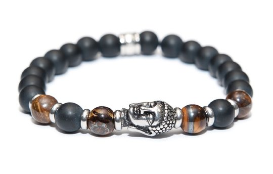 Frank 1967 Armband Achat & Tigerauge mit Buddhakopf - Dianas Klosterlädchen