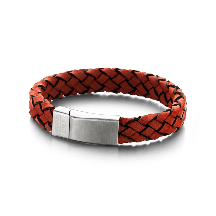 Frank 1967 Armband | Echt Leder | 3mm breit | rot  Edelstahl - Dianas Klosterlädchen