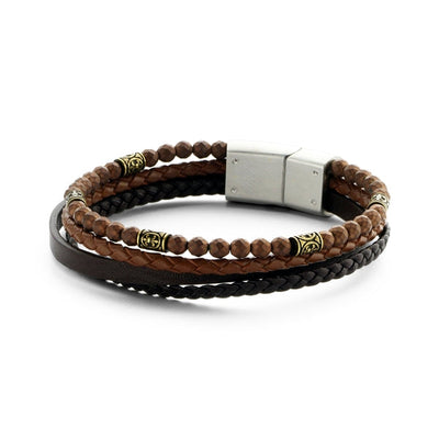 Frank 1967 Armband | Echt Leder | braun | Edelstahl - Dianas Klosterlädchen