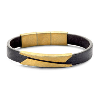 Frank 1967 Armband Echt Leder schwarz 10mm breit Edelstahl IPG - Dianas Klosterlädchen