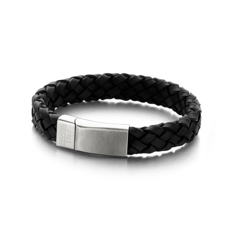 Frank 1967 Armband | Echt Leder | schwarz | 13mm breit | Edelstahl - Dianas Klosterlädchen