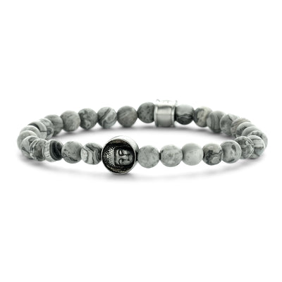 Frank 1967 Armband | Landschaftsjaspis | matt 6mm breit | Edelstahl BUDDHA - Dianas Klosterlädchen