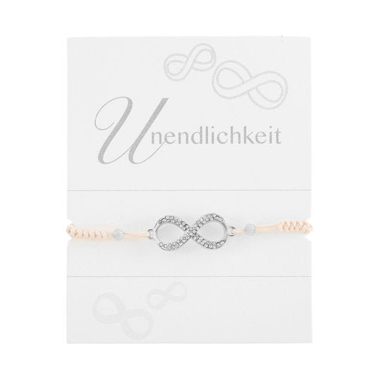 Geknüpftes Armband "Unendlichkeit" silber - Dianas Klosterlädchen
