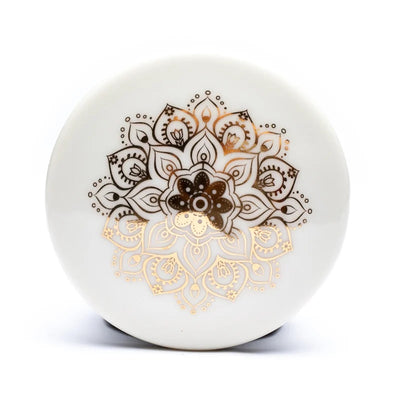 Geschenk-Set Teetasse mit Sieb Mandala weiß ohne Deckel - Dianas Klosterlädchen