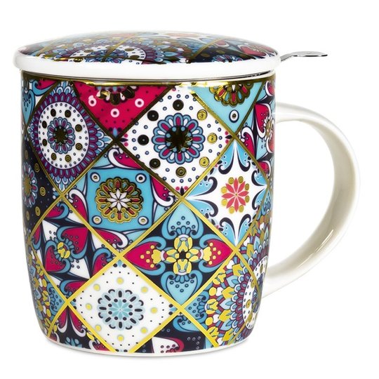 Geschenk-Set Teetasse  mit Sieb Oriental - Dianas Klosterlädchen