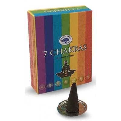 Green Tree Räucherkegel | 7 Chakras - Dianas Klosterlädchen