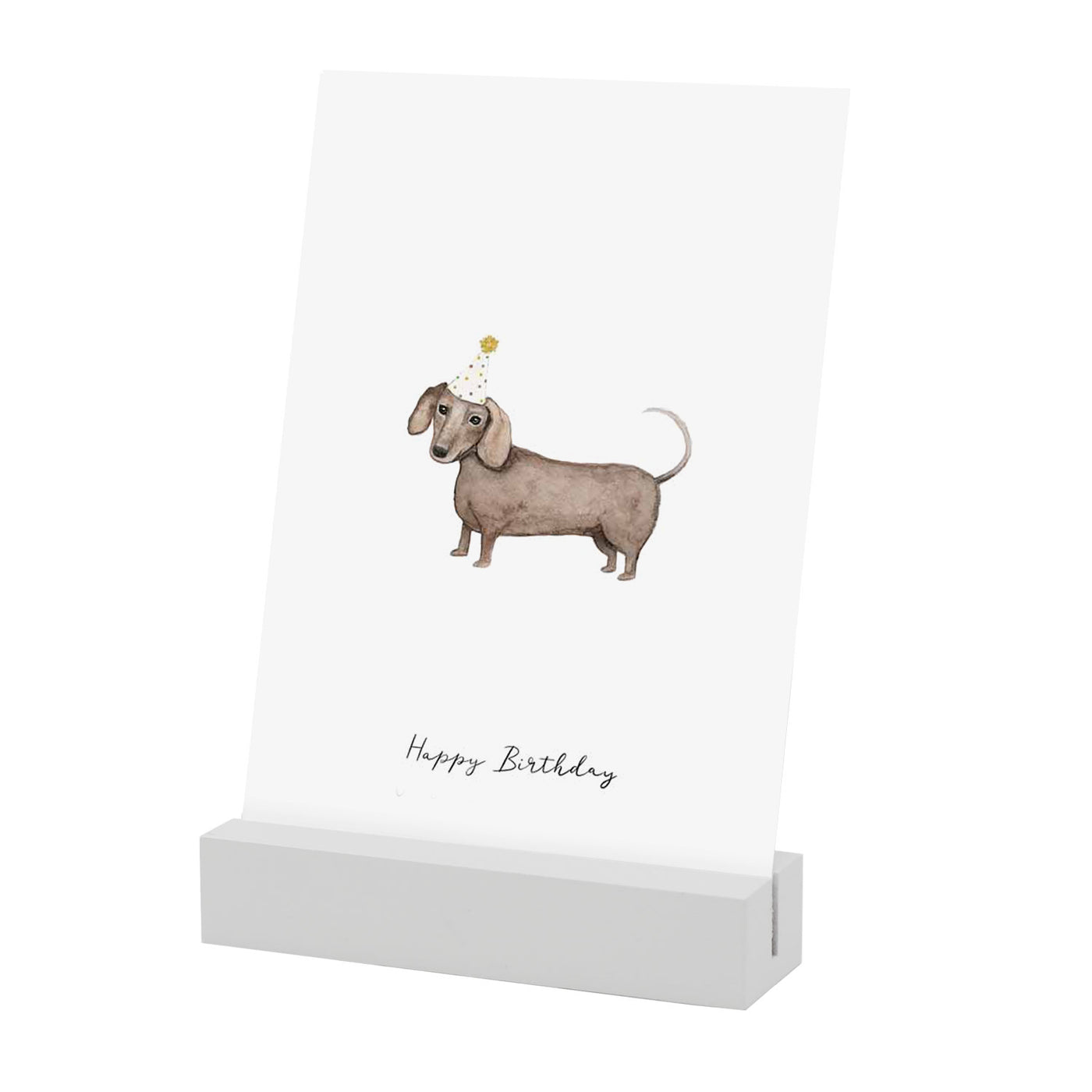 Happy Birthday Dackel Postkarte - Dianas Klosterlädchen