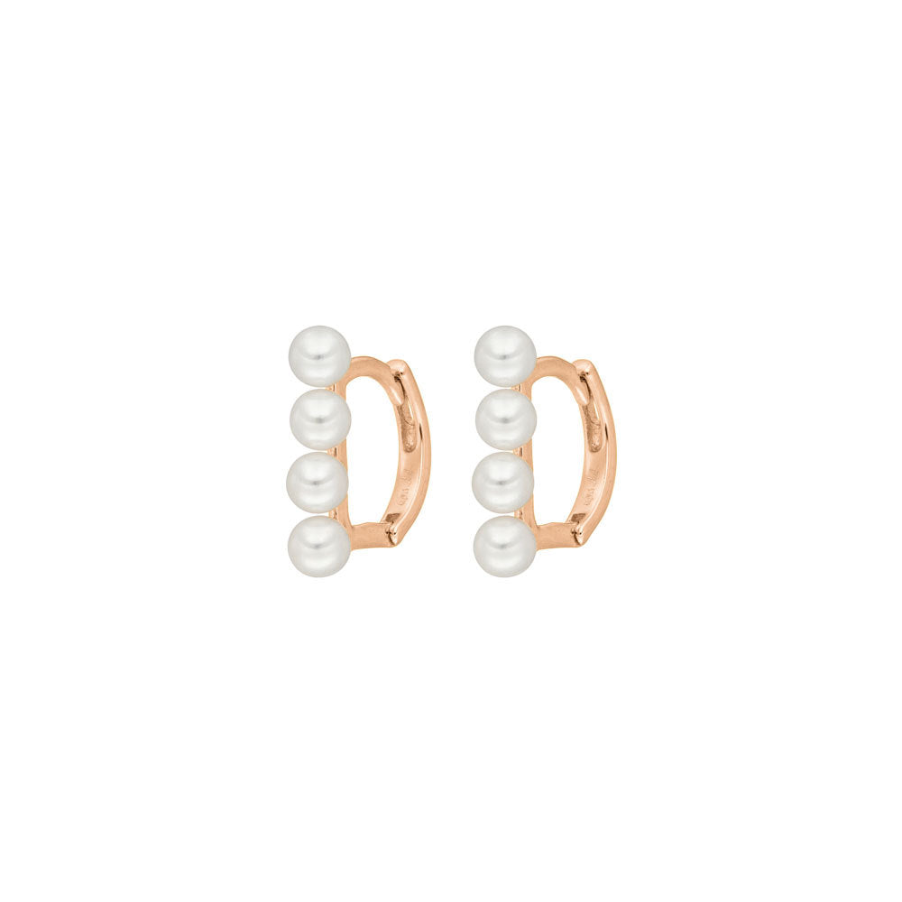 Mini-Klappcreole Pearls, 18 K Rosegold vergoldet - Dianas Klosterlädchen