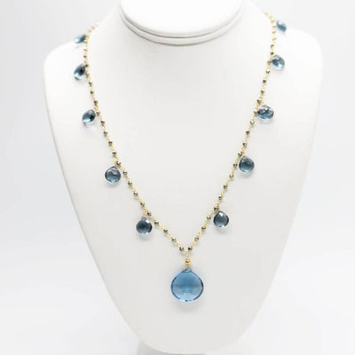 Blaue Quarz Wasserfall Halskette Ramble - Dianas Klosterlädchen