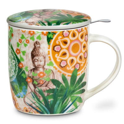 Geschenk-Set Teetasse mit Teesieb Buddha Paradies - Dianas Klosterlädchen