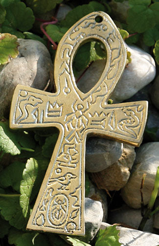 Ankh Messing, klein mit ägyptischem Symbol 11 cm