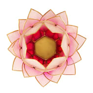 Lotus Teelichthalter rosa goldfarbig groß - Dianas Klosterlädchen