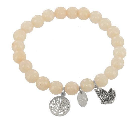Lovebird Armband weiße Jade