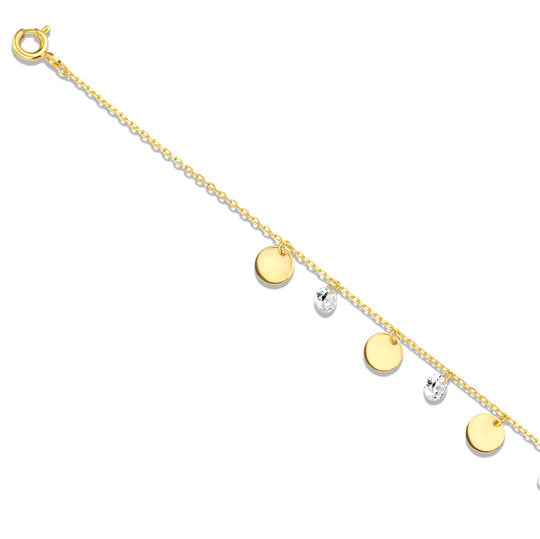 Armband 3 Zirkonia / 4 Plättchen vergoldet - Dianas Klosterlädchen