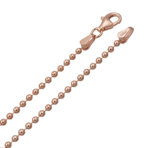 Kugelkette rosé 45cm | 2.0mm. @klosterlaedchen.com