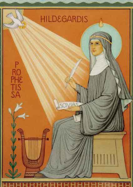 Hl. Hildegard von Bingen Kunst-Postkarte - Dianas Klosterlädchen