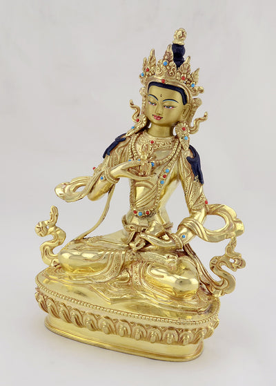 Vajrasattva | Der Buddha der Reinigung | 22cm | Messing vollvergoldet & handbemalt - Dianas Klosterlädchen