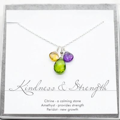 Kindness & Strength Halskette | Silber Citrin Amethyst Peridot