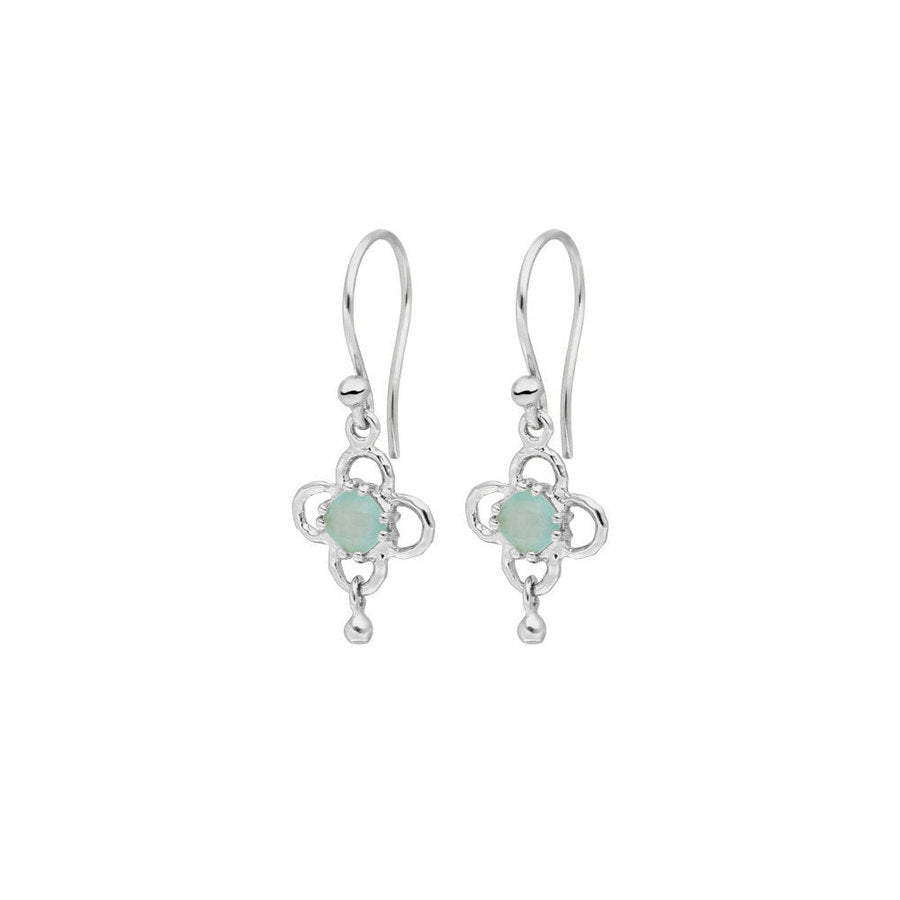 Ohrhänger Clover Gem Aqua Chalzedon 925 Sterlingsilber - Dianas Klosterlädchen