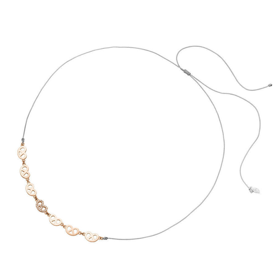 LEAF Halskette Choker Brezn, rosegold, grau - Dianas Klosterlädchen